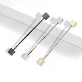 3PCS Men's Classic Brass Shirt Collar Bar Tie Pins Set for Wedding Business with Gift Box, metal, Crystal