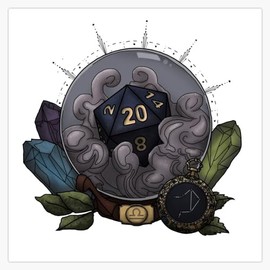 Leyland Designs Libra D20 - Tabletop Gaming Dice - The Astrology Collection Bumper Sticker Window Water Bottle Decal 5""