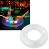 LED Inflatable Swim Ring with 2 Handles Transparent Swimming Floating