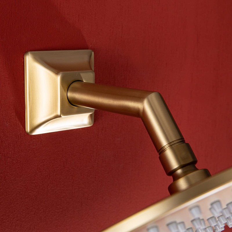 SEABEFORE 6" shower arm Gold shower head extension with matching