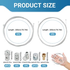 leruiyezs Set of 2 Bowden Cable Repair Kit Universal Motorcycle Pulley Set with 2 m Bowden Cable for Clutch Cable Throttle Cable Gear Cable Bicycle Scooter Moped with 9 x Cable Pulley with Nipple for