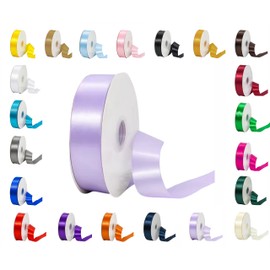 25 Metres Rolls Double Sided Satin Ribbon Reels in Range of Widths & Colours (Lilac, 6mm x 25 Metres)