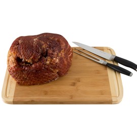 Two Tone Bamboo Cutting Board- Extra Thick, Eco Friendly and Antibacterial Chopping and Serving Board with Juice Groove 18x12x.75 by Classic Cuisine