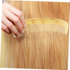 WOONEKY Natural Horn Comb for Women Anti-static Portable Hair Smoothing Comb Promotes Circulation Prevents Hair Loss Stylish Design for Easy Detangling for Handbag Use
