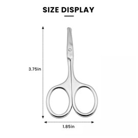 Small Grooming Scissor - Eyebrow, Curved Nail, and Rounded Cuticle Scissors for Men and Women - Professional Stainless Steel Trimming Scissors for Mustache, Nose, Eyebrows, and Ear Hair Grooming