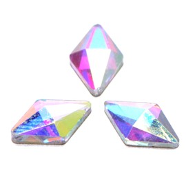 AD Beads Top Czech AB Crystal Multi-Shape Flatback Rhinestone Nail Art Decoration DIY (100 Pcs, 35. Rhombus 5x8mm)