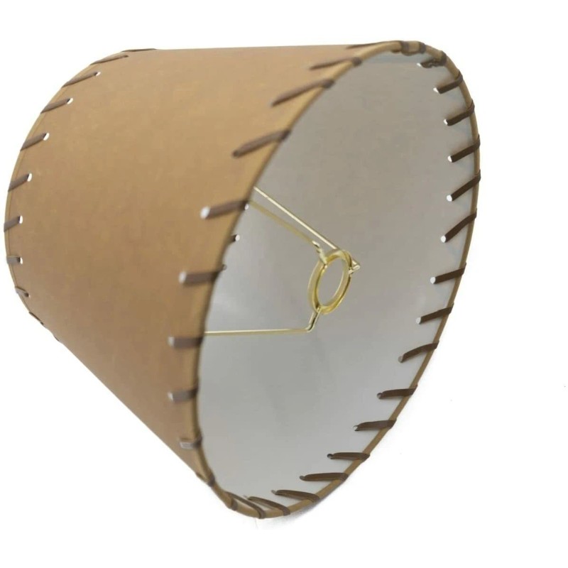 Kraft Parchment Stitched Trim 12 Inch Slip Uno Lamp Shade