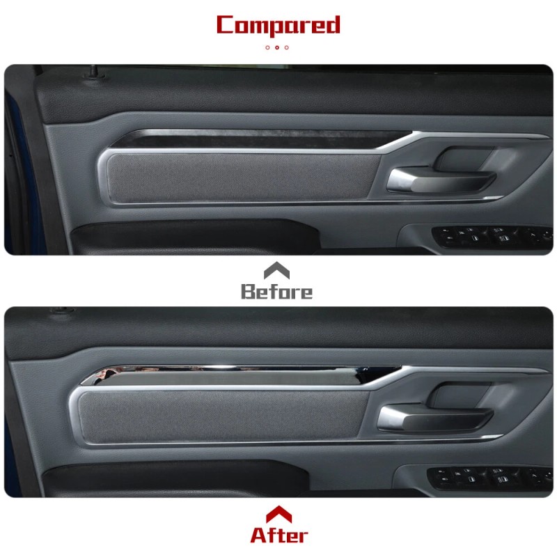 TESIN 4X Chrome Inner Door Decoration Trim Strips For Dodge
