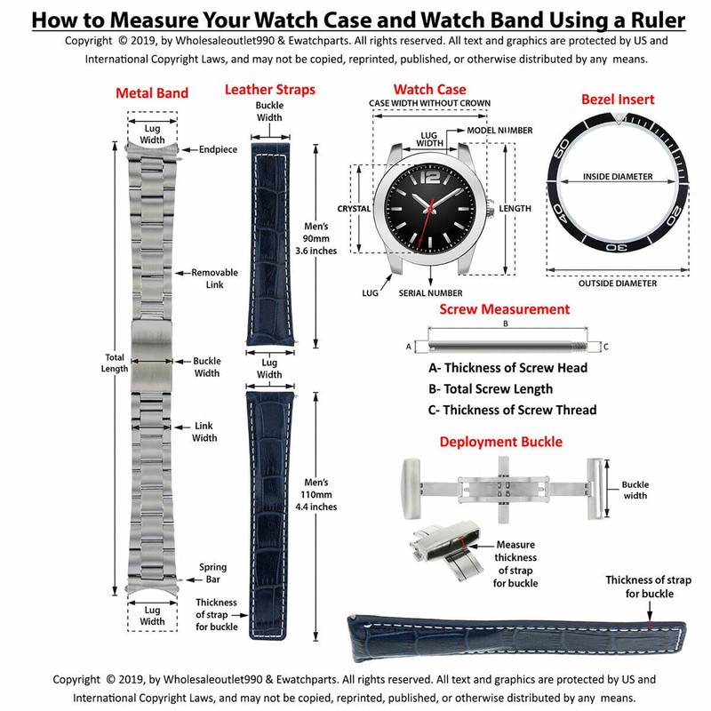 Ewatchparts 18mm Leather Watch Band Strap Compatible With Montblanc Dark