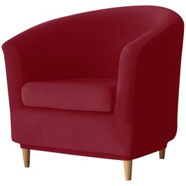 Club Chair Covers Slipcover 1/2 Piece Velvet Tub Chair Covers for Armchairs,Barrel Chair Covers Wing Back High Stretch Sofa Seat Furniture Protector Removable Washable Living Room (Color : #19, Size