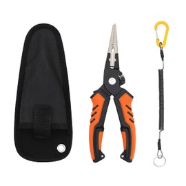 Tanzoii Fish Lip Gripper Pliers - 8 Inch Fishing Gear for Saltwater with Hook Remover, Split Ring Pliers， Line Cutter, Fishing Gifts for Men