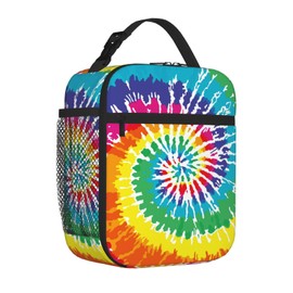 GVGOAGL Rainbow Tie Dye Insulated Lunch Bag Reusable Cooler Lunch Box Portable Leakproof Thermal Container Tote Bags for Girls Boys School Travel