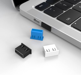 10Pcs USB A-Type Port Security Blocker,Non-Removable USB Dust Plug, USB-A Female Dust Cover,to Prevent Illegal Downloads,Dust and Moisture,USB Data Interceptor,for USB-A Female Port (White)