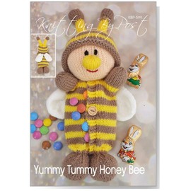 Knitting by Post Knitting Pattern Leaflet for Yummy Tummy Honey Bee Animal Easter Birthday Soft Toy A5 Leaflet