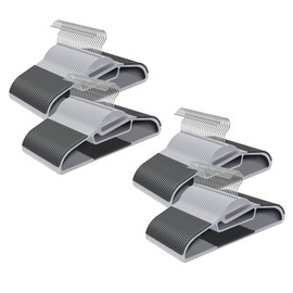 SONGMICS 100 Pack Coat Hangers, Heavy-Duty Plastic Suit Hangers, S-Shaped Opening, Space-Saving, 360º Swivel Hook, 16.3 Inches Wide, Light Gray and Dark Gray UCRP041G100