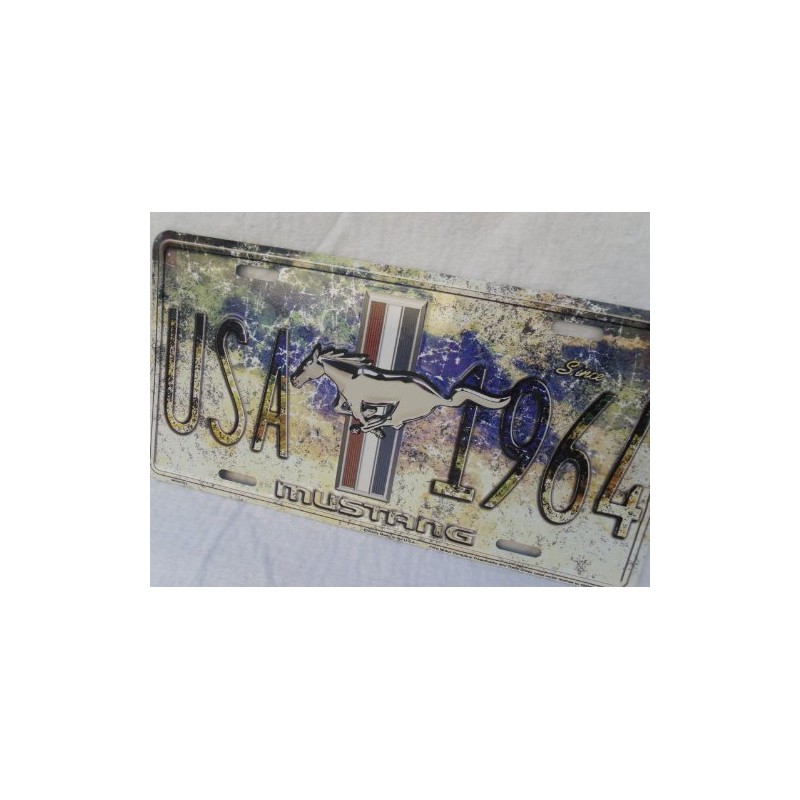 Ford Mustang USA Since 1964 License Plate TAG Pony Emblem