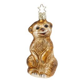 Inge Glas 85107313 Glass Ornament 10 cm Hand-Blown and Hand-Painted 10 cm Meerkat Design