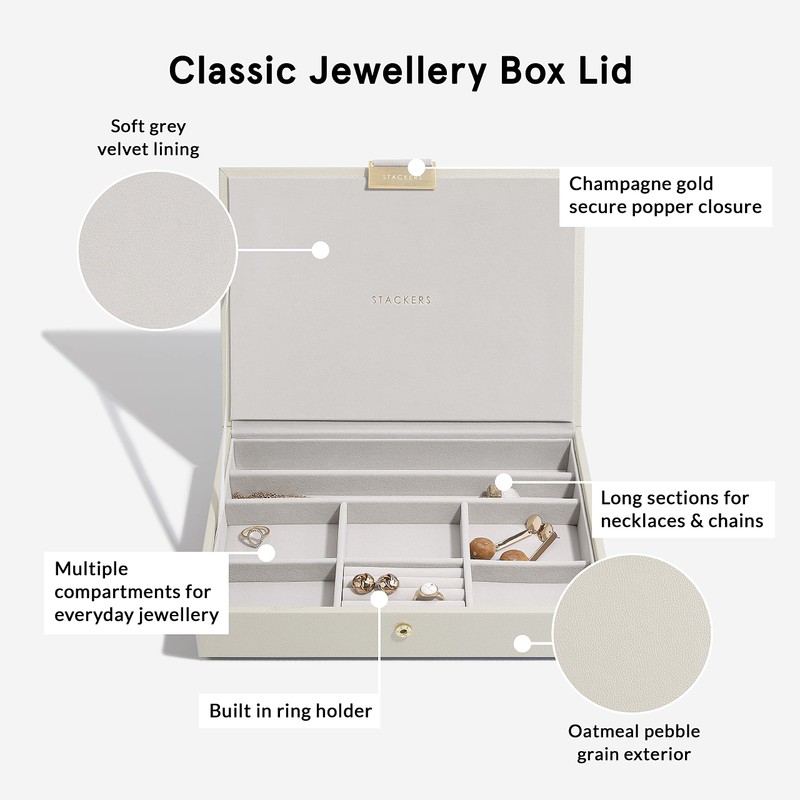 Stackers Oatmeal Classic Medium Jewellery Box Lid