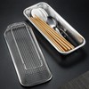 Chopstick Storage Box Stainless Steel Tableware Drying Tray Multifunctional Kitchen