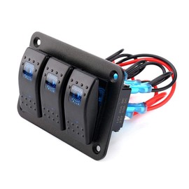 Kimiss Panel De Interruptores Para Auto Aqxreight,Panel De Interruptores Basculantes De Palanca De 12 24 V De 3 Bandas Con Luz Led Para Barcos Marinos Para Vehículos Recreativos