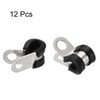 HARFINGTON 12pcs 304 Stainless Steel Cable Clamps 1/4 Inch Rubber