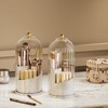 STORICANS Makeup Brush Holder Rotating Organiser with Clear Lid，Sliding Opening