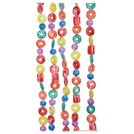 Kurt S. Adler Candy Garland, 6-Feet Long, Plastic, Round, Red, Yellow, Green, Blue