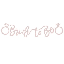 Pre-Strung Bride to Be Banner - Rose Gold Glitter Bridal Shower Decorations Supplies - Bride to Be Sign Bridal Shower Banner for Bachelorette Party, Engagement or Wedding, Photo Booth Prop