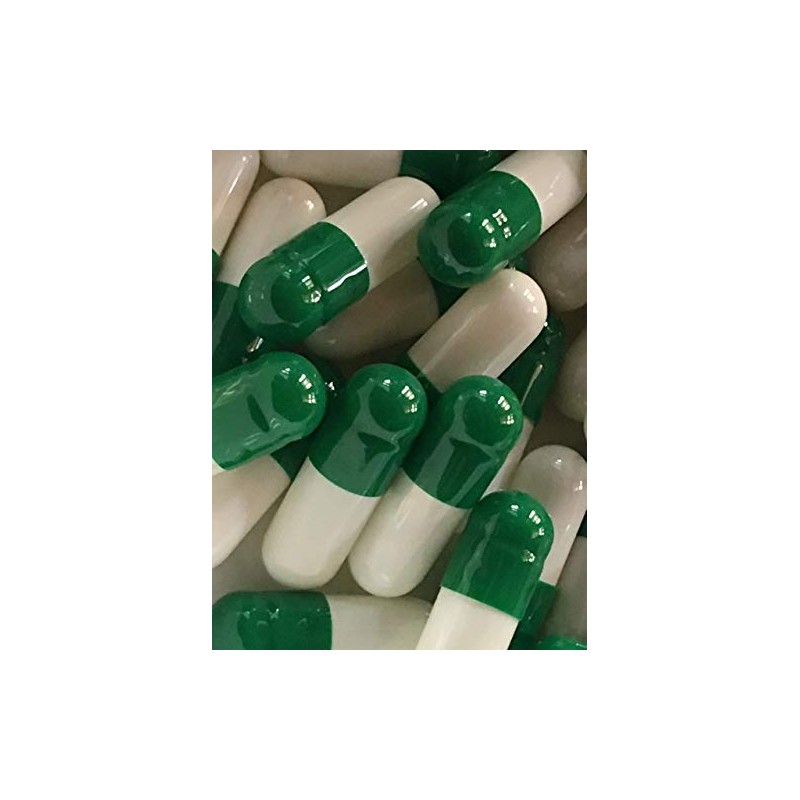 Empty Gelatin Capsules Size 4 Green/White* (500)