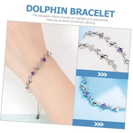 SAFIGLE Elegant Amethyst Bracelet Dolphin Jewelry Set for Women Teen Girls Beach Party Accessory