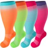 Tinojye 4 Pairs Plus Size Compression Socks,Extra Wide Calf 20-30