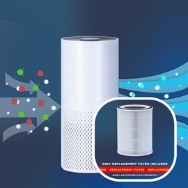 Status Air Purifier Replacement Filter Compatible with Status-Basel, HEPA Filters, High-Efficiency, White, Pack of 1, FILTER-BASEL1PB