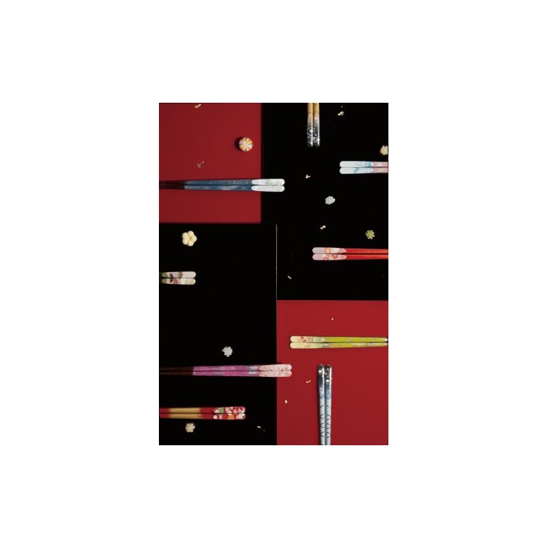 Kawai 103778 Japanese Pattern Chopsticks Yoshimine Lore, Silver, 9.1 inches