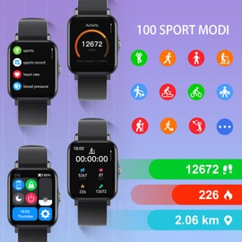 LEBEXY Fitness Armband Schrittzähler, Fitness Tracker mit Herzfrequenzmesser Blutdruckmessung Pulsuhr Kalorienzähler, IP68 Wasserdichter Smartwatch Fitness Uhr Sportuhr Aktivitätstracker