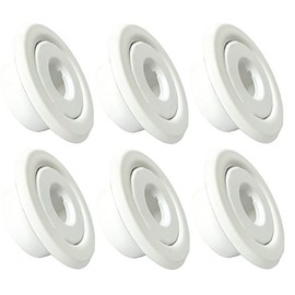 Happy Tree (6 Pack) 1/2" IPS Fire Sprinkler Head Semi-Recessed Escutcheon Plate 2 Piece Cover Ring White