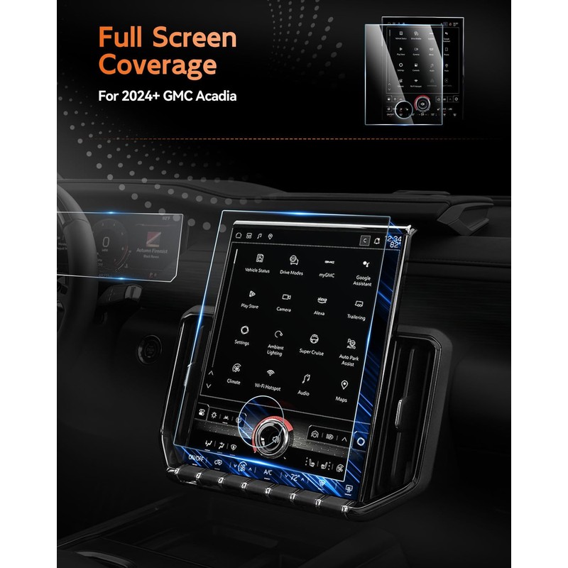 CDEFG 3PCS for 2024 2025 2026 GMC Acadia Screen Protector,