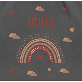 Geschenk mit Namen personalisiert by Shirtracer - Gym Bag Backpack - Rainbow Rainbow Colour Bow, 06 Dark Grey, Unit size