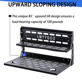 LMYYGOO 2024 Ford Bronco Tailgate Table, Heavy Duty Alloy Steel, 2021-2025 Bronco 2/4 Rear Door Tailgate Table and Molle Panel (Double-layer)