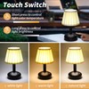 Mr.White Rechargeable Cordless Table Lamp with Fabric Lampshade & Adjustable