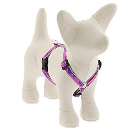 Lupine Reflective Extra Small Adjustable Dog Harness 1/2" Wide Pink Paws with 9-14" Girth