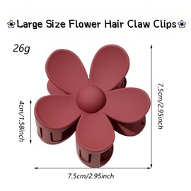 8PCS Flower Hair Clips Large Claw Clips for Women Thick Hair Cute Dasiy Hair Clips Matte Flower Claw Clips Strong Hold for Thin Hair Non Slip Hair Clips for Women Girls Gifts 8 Colors