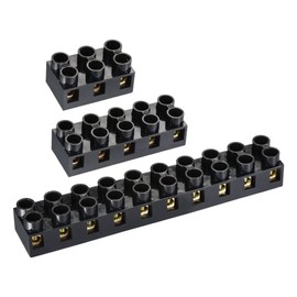MECCANIXITY Terminal Block 500V 20A Dual Row 3 5 10 Positions Screw Electric Barrier Strip 6 Pcs