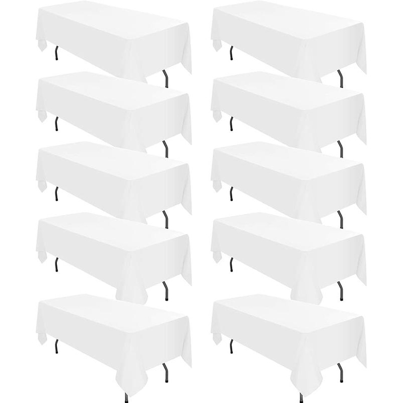 10 Pack Polyester Tablecloth,Polyester Table Cloth for Rectangle/Round Tables, Stain