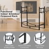 GRAFFY Firewood Rack, 33” Solid Log Holder w/Paint-coated Surface, 2