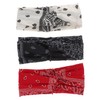 DECHOUS 3pcs Bohemia Wide Twisted Headbands Set Floral Printed Hair