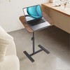 GENDLTHIJ Adjustable Overbed Table with Wheels 90°Tilting Bedside Bed Table