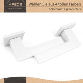 APECS Door Handles Interior Doors Modern Door Handle for Front Door and Interior Door with Square Rosettes Door Handle White Matt Handle Set with Mounting Material Door Fitting Model ELECTRA WC -