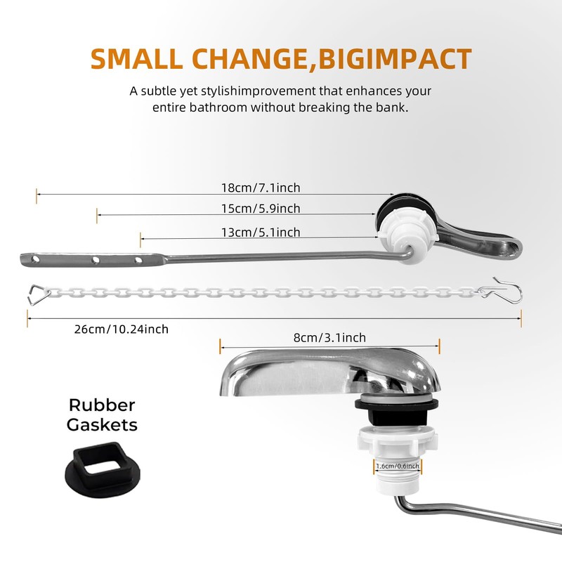 GDHeHKJi Universal Toilet Tank Handle Replacement, Front Mount Flush Lever
