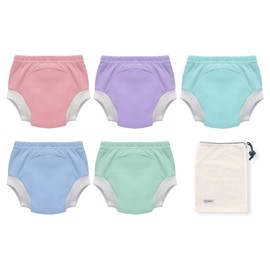 EZ Moms 5 Packs Toddler Potty Training Underwear for Girls and Boys 1T-3T Soft 100% Cotton Thick Absorbent Toilet Training Pants Leakroof Toddler Girl Underwear 3T Pee Pants with Potty Sticker Chart