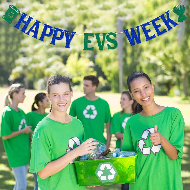 Happy EVS Week Banner - Environmental Services Week Decor, Happy